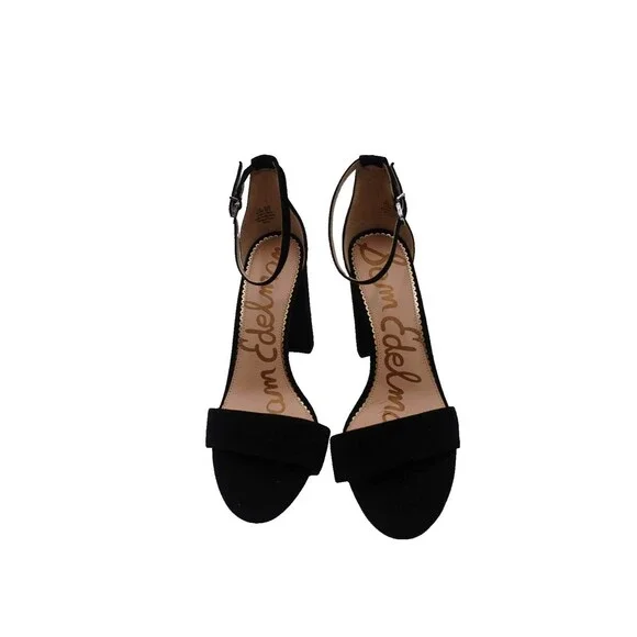 Sam Edelman Yaro Women's Suede Block Heel Ankle Strap Sandals Black Size 10 - Picture 4 of 10